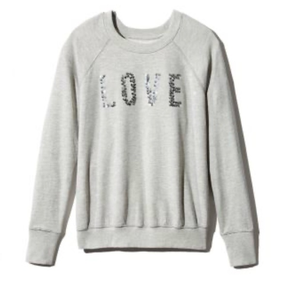 Sundry Love  Sequin Embellished Raglan Pullover Sweatshirt Size Small - Picture 2 of 9